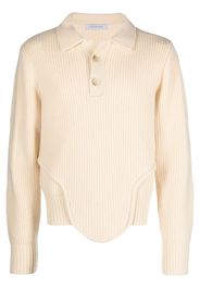 JUNTAE KIM Corset ribbed-knit jumper - Toni neutri