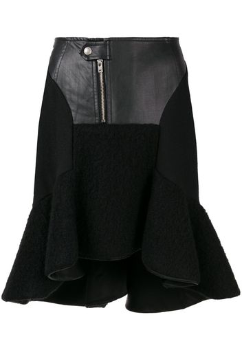 faux leather ruffled skirt