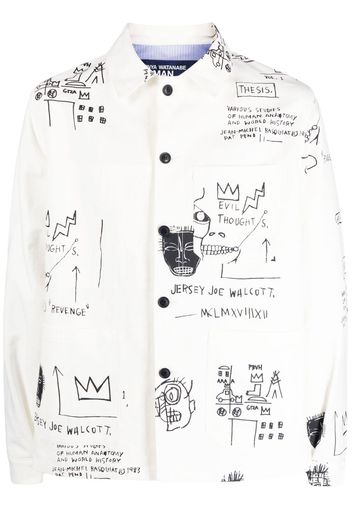Junya Watanabe Comme des Garçons Pre-Owned Basquiat-style cotton shirt jacket - Bianco