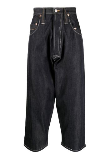 Junya Watanabe MAN loose-fit cropped trousers - Blu