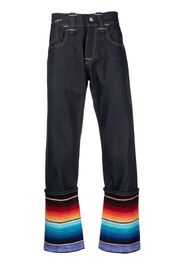Junya Watanabe MAN stripe-detail straight-leg jeans - Blu