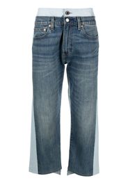 Junya Watanabe MAN two-tone cropped jeans - Blu