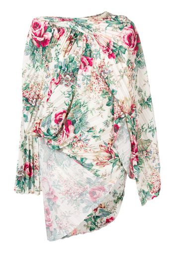 Blusa asimmetrica a fiori