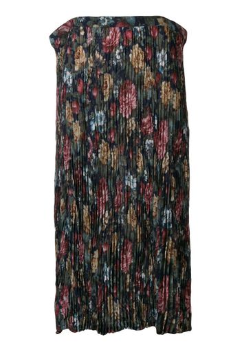 floral crepe long skirt