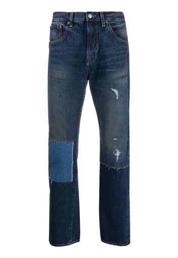 mid-rise stonewashed jeans