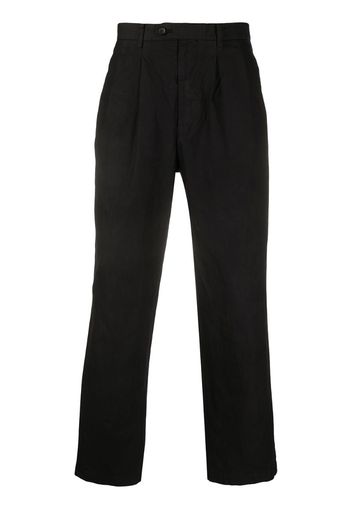 pleated straight-leg trousers