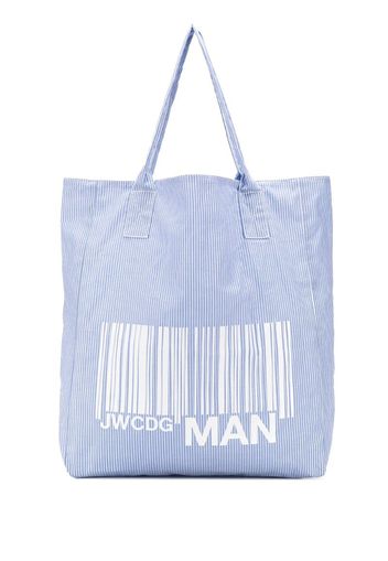 striped bar code tote bag