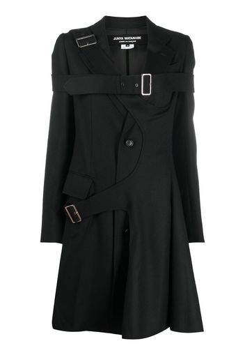 buckled strap mid-length coat