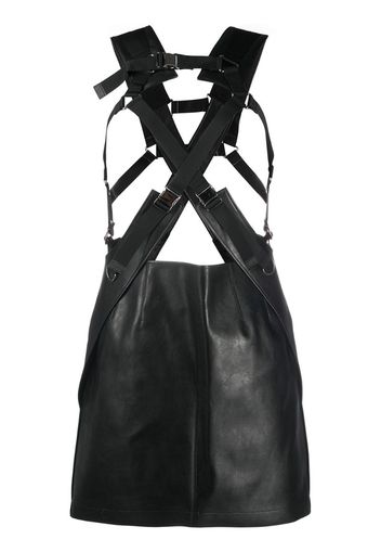 faux-leather buckled skirt