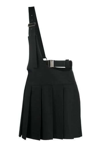 buckled strap pleated skirt