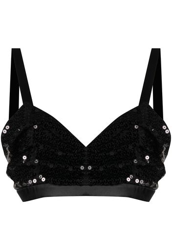 Junya Watanabe Bralette con paillettes - Nero