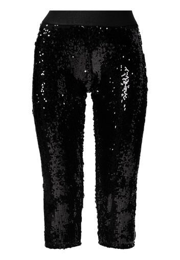 Junya Watanabe Pantaloni crop con paillettes - Nero