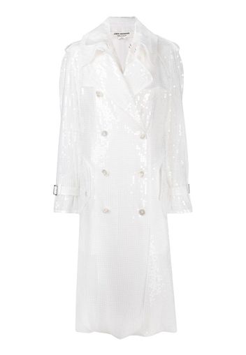Junya Watanabe Cappotto oversize con paillettes - Bianco