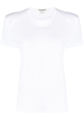 Junya Watanabe round-neck zig zag-stitch T-shirt - Bianco