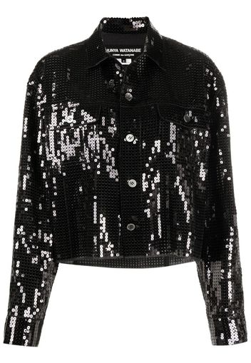 Junya Watanabe Giacca-camicia con paillettes - Nero