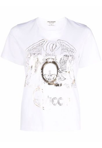 Junya Watanabe graphic-print round-neck T-shirt - Bianco