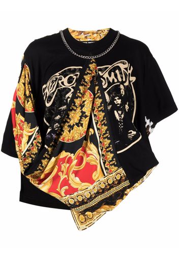 Junya Watanabe x Versace asymmetric T-shirt - Nero