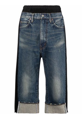 Junya Watanabe layered pleated jeans - Blu