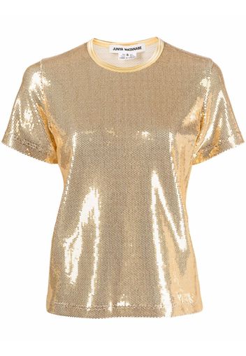 Junya Watanabe metallic-effect sequin-embellished T-Shirt - Oro