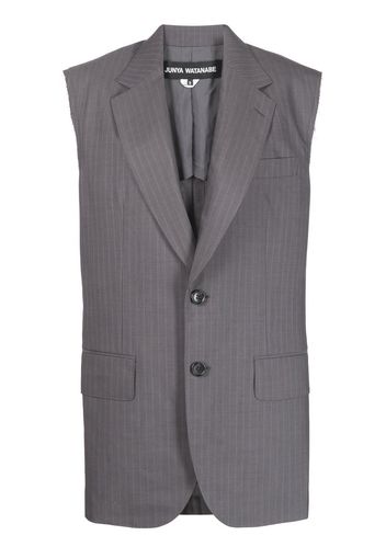 Junya Watanabe pinstripe sleeveless blazer - Grigio