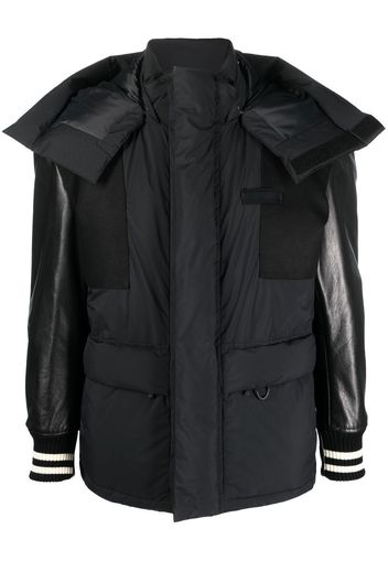 Junya Watanabe contrasting-detail padded coat - Nero