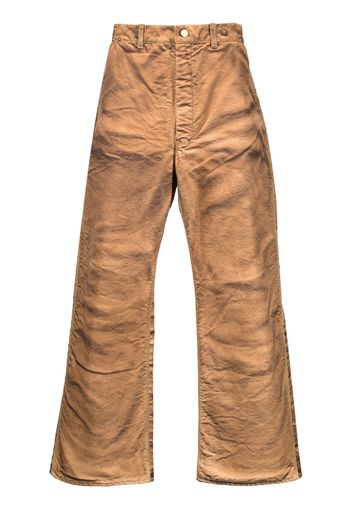 Junya Watanabe crease-effect cotton trousers - Marrone