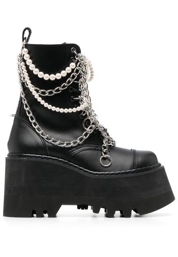 Junya Watanabe chain-detail platform boots - Nero