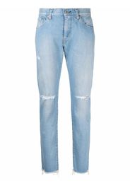 Junya Watanabe Jeans skinny con effetto vissuto - Blu