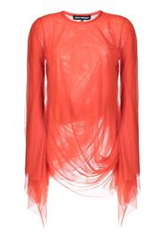 Junya Watanabe draped tulle blouse - Rosso