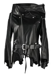 Junya Watanabe belted leather jacket - Nero