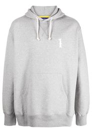 Junya Watanabe embroidered-motif cotton hoodie - Grigio