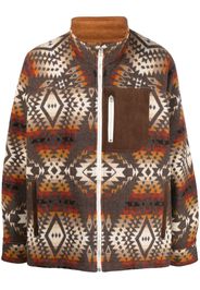 Junya Watanabe abstract-print wool jacket - Marrone