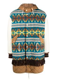 Junya Watanabe graphic-print hooded parka - Marrone