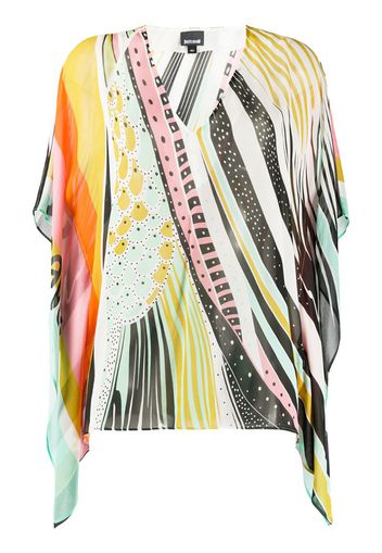 Blusa svasata con design color-block