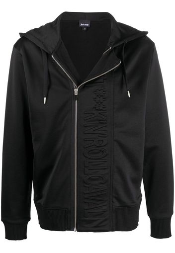 embossed logo hoodie