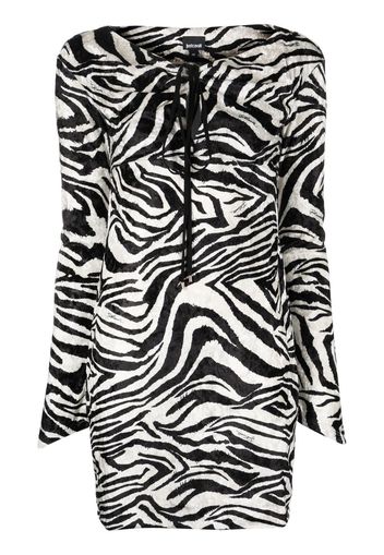 Just Cavalli keyhole-neck zebra-print dress - Bianco