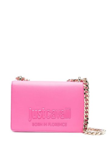 Just Cavalli Borsa a tracolla con placca logo - Rosa