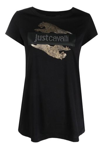 Just Cavalli logo-print cotton T-shirt - Nero