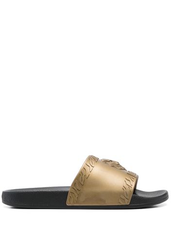 Just Cavalli Sandali slides con logo goffrato - Oro