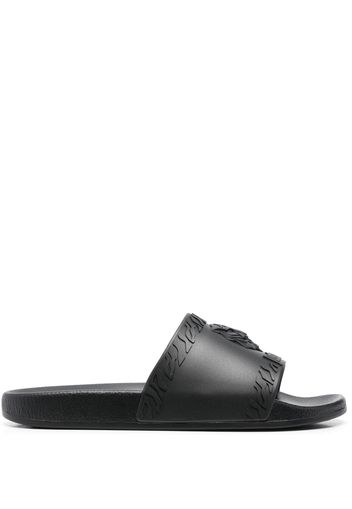 Just Cavalli embossed-logo slip-on slides - Nero