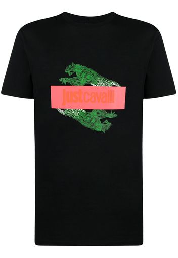 Just Cavalli embossed-logo cotton T-shirt - Nero