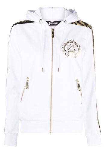 Just Cavalli logo-print cotton cardigan - Bianco