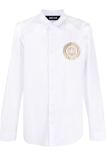 Just Cavalli logo-print cotton shirt - Bianco