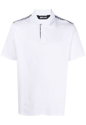 Just Cavalli animal-print piqué polo shirt - Bianco