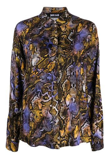 Just Cavalli Camicia a maniche lunghe con stampa - Nero