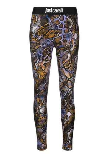 Just Cavalli Leggings con effetto pelle di serpente - Blu