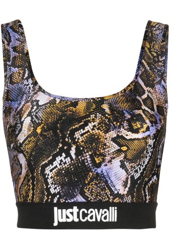 Just Cavalli Reggiseno sportivo crop con stampa - Nero