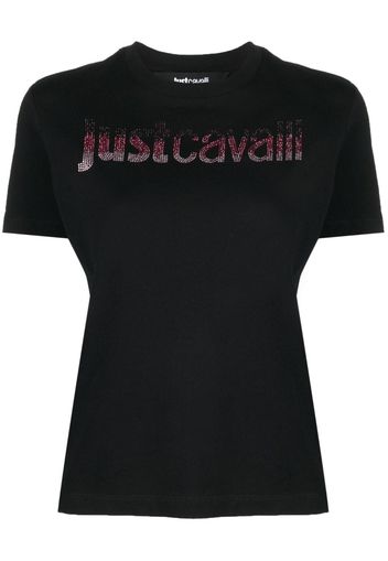 Just Cavalli rhinestone-embellished cotton T-shirt - Nero