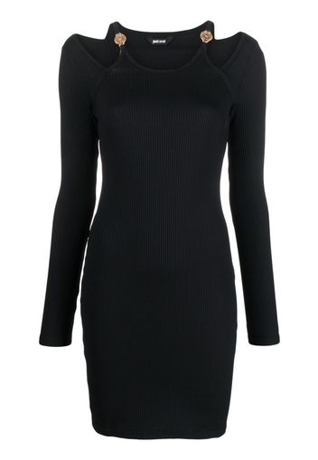 Just Cavalli ribbed-knit cut-out minidress - Nero