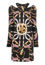 Just Cavalli chain-print cut-out dress - Nero